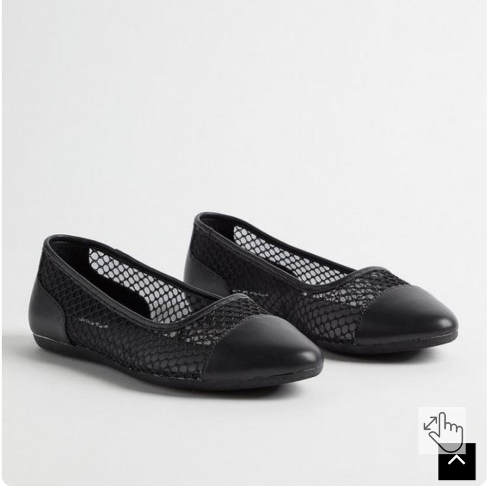 Torrid Mesh Pointed Toe Flats Black Wide Width